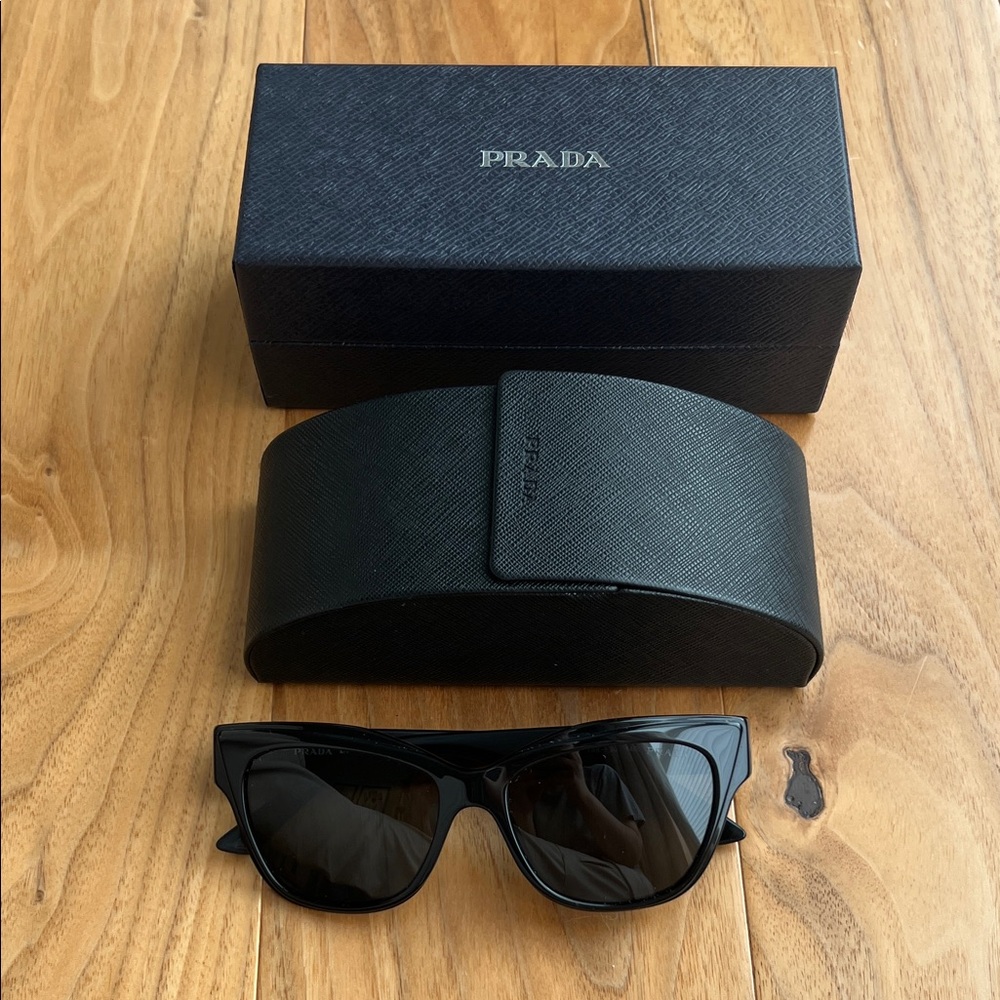 Prada Black Cat-Eye Sunglasses with Case